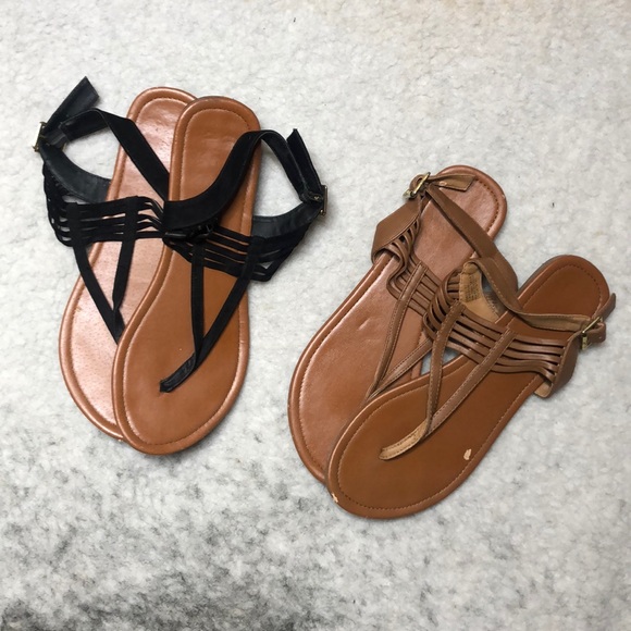 black and brown sandals